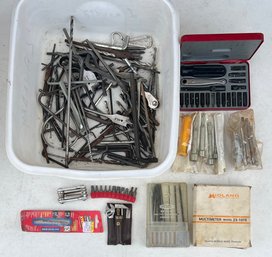 Tool Lot - Assorted Bits, Chapman Driver Set, Hex Keys, Midlan Multimeter, And More