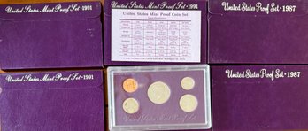 (4) 1991 And (2) 1987 US Mint Coin Proof Sets