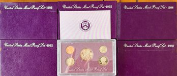 (3) 1992 And (3) 1988 US Mint Coin Proof Sets