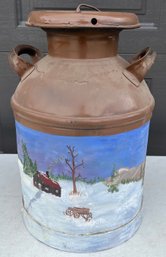Antique Hand Painted Milk Jug By Selma