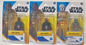 (3) Hasbro Star Wars Figurines - Bo Katan Kryze, (2) Moff Gideon