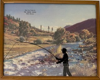 Vintage Photograph Reverse Painted Silhouette  Multa Montana