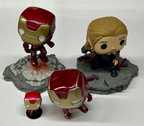 Funko Pop Marvel Avengers 2019 And 2020 Bobbleheads Out Of Box - Thor And (3) Ironman