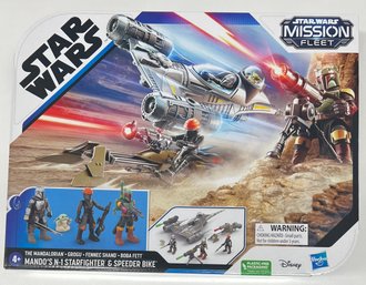 Hasbro Disney Star Wars Mission Fleet Mando's N-1 Starfighter & Speeder Bike In Box 2023