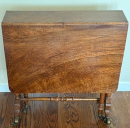 Victorian Walnut Sutherland Table With 2 Drop Leaves Barley Twist Turned Gate Legs - Pickup Sunday 12-2pm FC