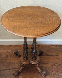 Round Antique Victorian Walnut Side Table - Pickup For This Item Sunday 12-2pm Fort Collins