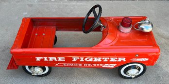 Vintage AMF Fire Fighter Engine No. 505 Metal Pedal Car With Bell