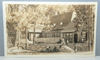 ORIGINAL REAL PHOTOGRAPH POSTCARD (RPPC) - RESTAURANT AT LAKE ARROWHEAD RESORT, CALIFORNIA