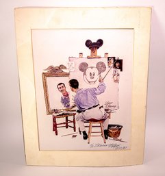 CHARLES BOYER'S WALT DISNEY SELF PORTRAIT - PRINT ON PHOTO PAPER - SIGNED BY ARTIST
