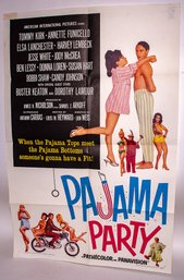 ORIGINAL - 1 SHEET - MOVIE THEATER POSTER FOR THE 1964 MUSICAL 'PAJAMA PARTY'