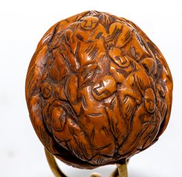 CHINESE CARVED WALNUT - 1000 FACES