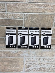 (4) NEW 4000mAh Portable Power Bank Chargers USB-A 2.4A LED Indicator