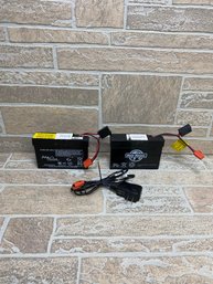 Lot Of 2 Ride-On Toy 6V Batteries  Charger Kid Trax Aria Child 6V 7Ah