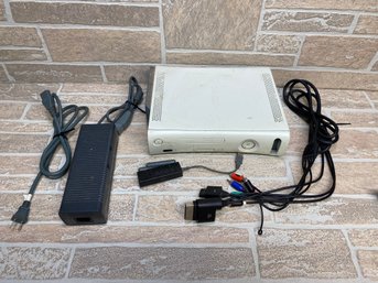 Microsoft Xbox 360 Console Bundle W/ Power Supply & AV Cables  Powers On  Untested