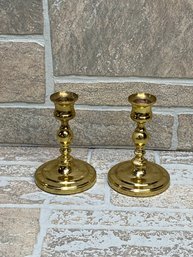 Pair Of Baldwin Solid Brass Candlesticks  Weighted Base  Made In USA