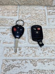 Lot Of 2 Car Key Fobs & Key  Hyundai Remote  Aftermarket Alarm Key (Untested)