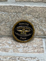 Masonic Widows Sons Chapter Challenge Coin  Billerica Massachusetts Freemason Skull & Compass