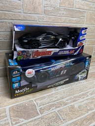 Lot Of 2 RC Cars  Maisto Tech Express Lane #11 & Marvel Avengers Black Panther Lykan Hypersport