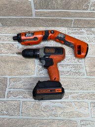 BlackDecker 20V MAX Cordless Drill BCD702 W/ Battery  Pivot Plus 6V Screwdriver Combo