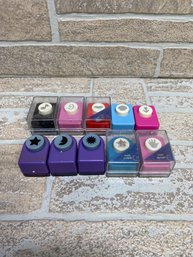 Lot Of 10 Craft Paper Punches  Shapes Include Star, Moon, Flower, Hand & More