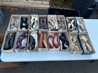 Large Mixed Lot Womens Shoes  Heels, Flats & Sandals  Neutral & Dark Tones  Assorted Sizes  Boxed