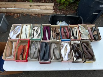 Large Lot Womens Shoes  Heels, Flats, Casual & Dress  Neutral, Brown & Accent Colors  Boxed