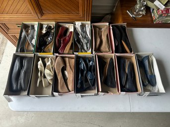 Womens Shoe Lot  Flats, Heels & Comfort Styles  Neutral, Black & Brown Tones  Boxed Assortment