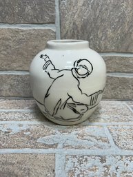 Oriental Style Short Vase