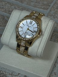 Elizina Gold Tone Rhinestone Quartz Watch  Womens Dress Watch