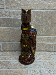Vintage Ceramic Indian Chief And Totem Pole Decanter