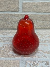 Decorative Red Glass Pear