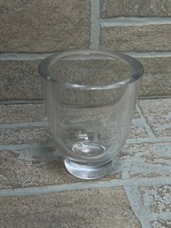 Glass Candle Holder With Bird Prints