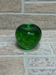 Green Apple Art Glass Paper Weight