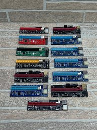 Lot Of PCI-E Riser Cards  GPU Mining Risers PCIe X1 To X16 Adapters (Mixed Colors)