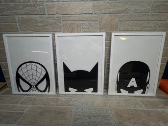 Comic Book Character Framed Prints Lot Of 3