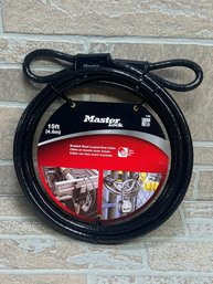 Master Lock 15ft Braided Steel Looped End Cable