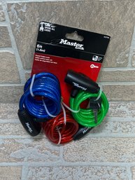 3 Piece Master Lock 6 Foot Cable Set