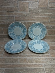 Harmony House Romance Style Blue Plates Set Of 4