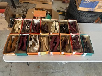 Womens Shoe Lot  Heels, Flats & Sandals  Brown, Burgundy & Neutral Tones  Assorted Sizes