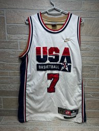 Nike Team USA Basketball White Larry Bird Jersey Size Medium