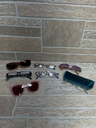 Lot Of 6 Sunglasses & Eyeglass Frames  Mixed Styles W/ Case