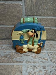Vintage Goofy Ceramic Camper Piggy Bank  Disney Collectible