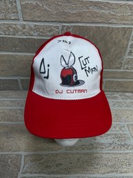 DJ Cutman Red White Snapback Hat (Autographed?)