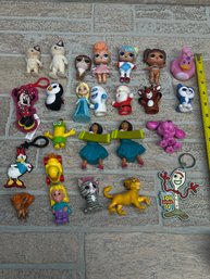 Mixed Kids Small Toy Lot  LOL Dolls, Disney, Pixar, Plush, Figures & Keychains (25 Pieces)