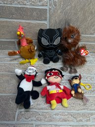 Mixed Plush Toy Lot  Ty Beanie Boo, Black Panther, Dr. Seuss Cat In The Hat & More