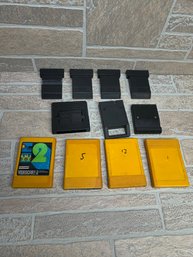 Vintage Videocart / Atari-Style Game Cartridge Lot  Fairchild Channel F? Untested  Adapters