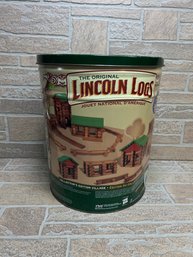 Lincoln Logs Collectors Edition Village Set W/ Tin  Half Full With Pieces