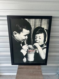 Vintage Framed Fribble Milkshake Advertisement Style Wall Art  Black & White Print