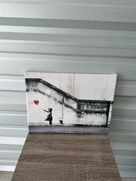 Banksy Style Girl With Balloon Canvas Print  There Is Always Hope Street Art