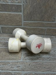 Pair Of 3 Lb Triangle Pro Vinyl Dumbbells Hand Weights